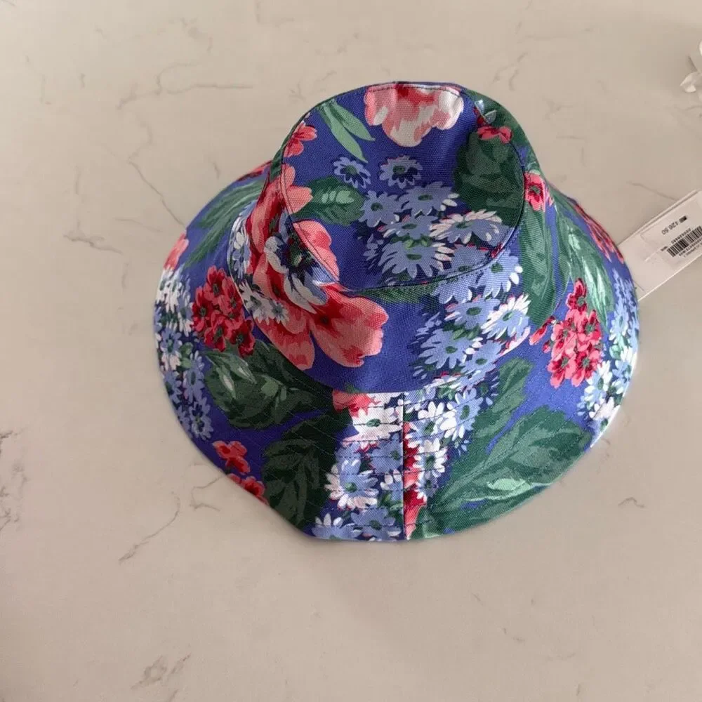 Janie and Jack Baby Floral Sun Hat in Midday Blue Floral Size 6-12 Months